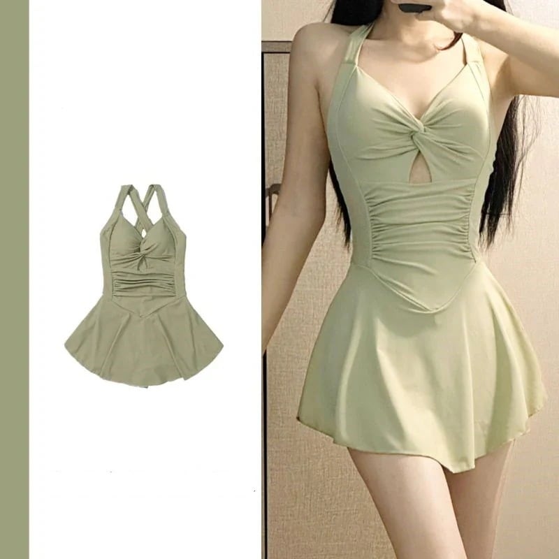 新入荷！シンプル水着 レディース 着痩せ水着 ワンピース 韓国温泉水着ビキニ