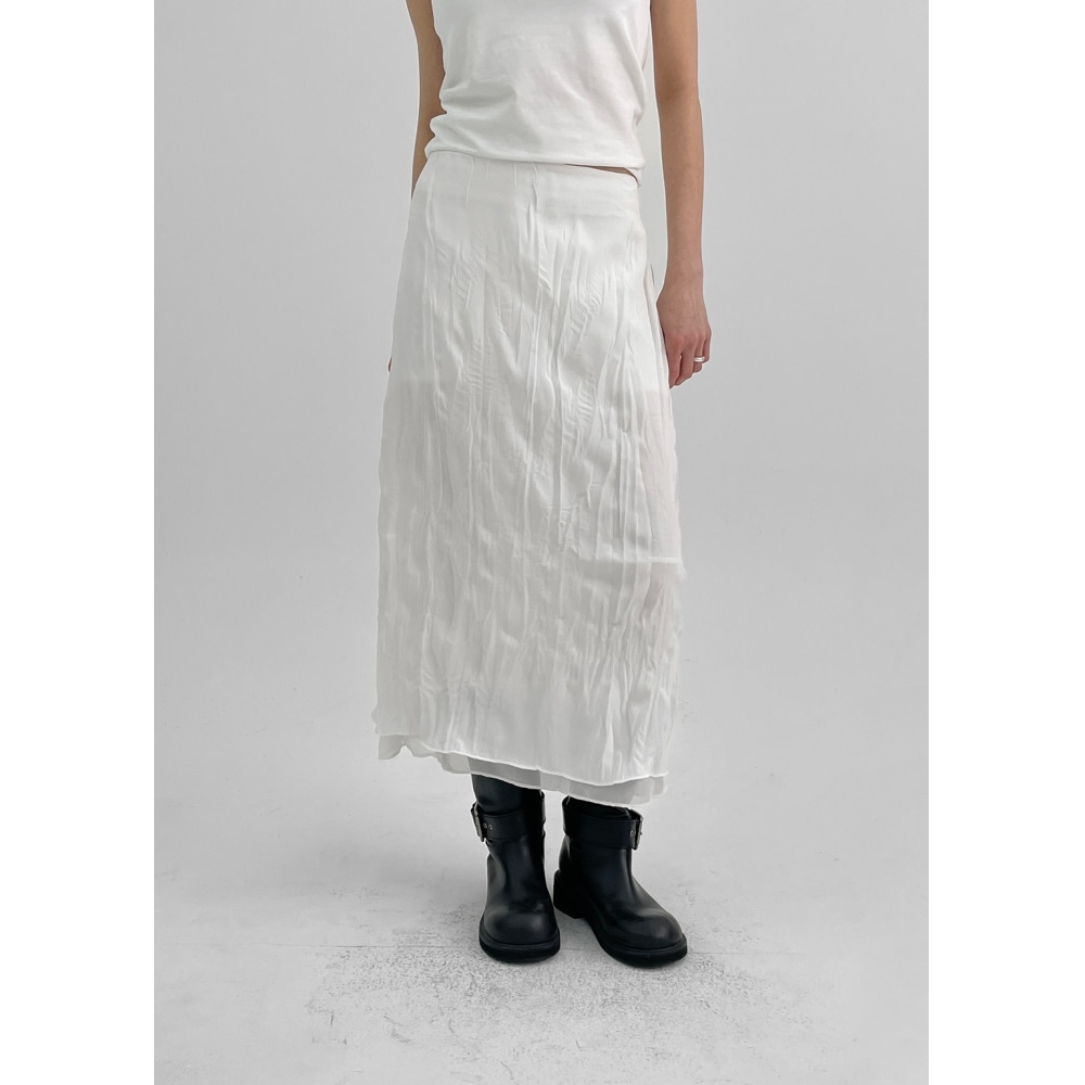 ブラックアップ シュクレ シフォン バックバンディング ロングスカート