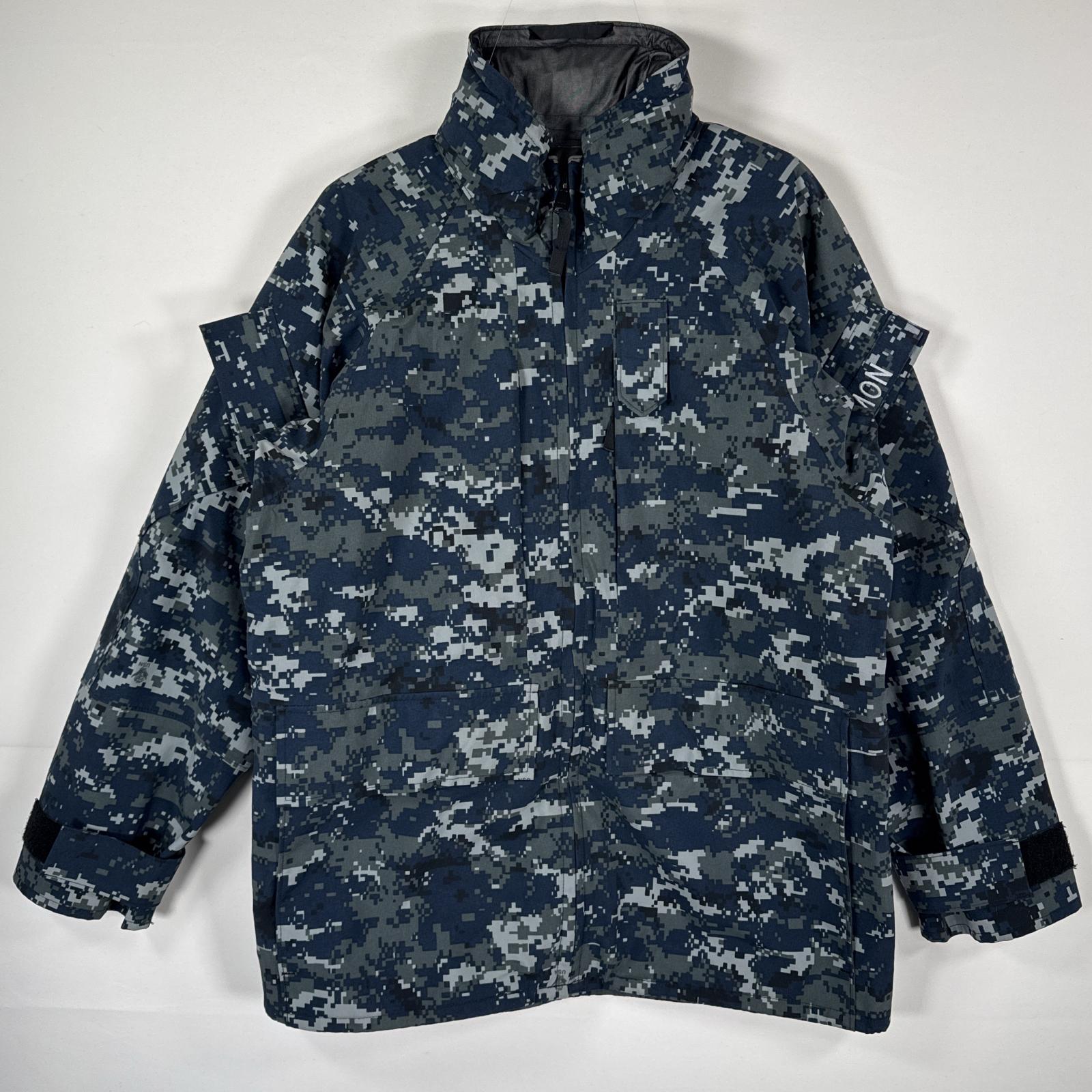 古着 ミリタリージャケット ECWCS GORE-TEX デジカモ ゴアテックスパーカー カモフラ 迷彩 米軍 実物 small short ネイビー メンズ