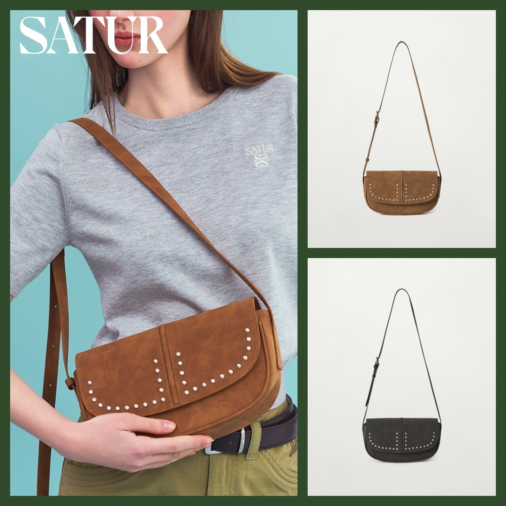 Halfmoon Studded Mini Shoulder Bag