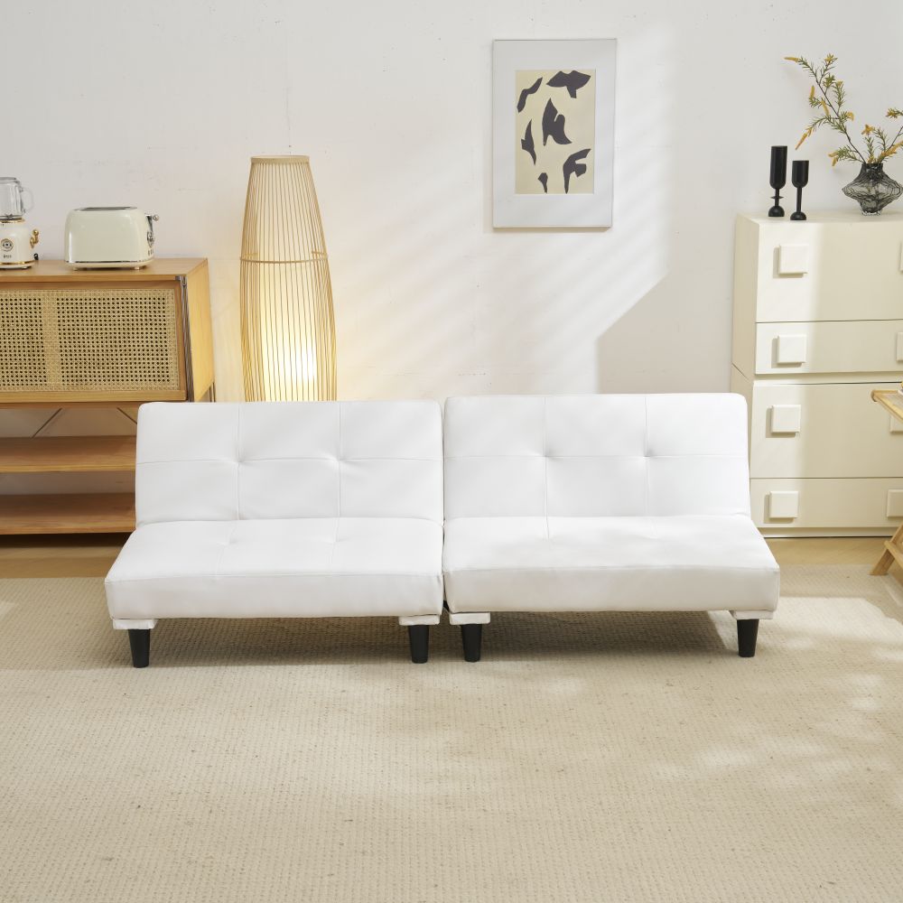 E13ソファベッド ソファ ベッド ロータイプ 2人 ＰＵ リクライニングソファ 背もたれ3段階 取付可能な脚 省スペース 一人暮らし お手入れ簡単 自由な組み合わせ コンパクト 幅168 マットレ