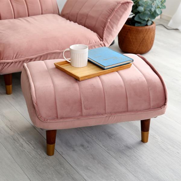 オットマン スツール 椅子 おしゃれ チェア ベロア生地 ガーリー くすみカラー 大人 かわいい フェミニン 北欧 ヨーロピアン 腰掛け 日本製 ポケットコイル