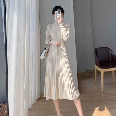 ワンピース デート ニットソー ミモレ ミモレ丈 袖あり 長袖 かわいい 大人可愛い きれいめ シンプル カジュアル 大人 上品 おしゃれ お洒落 主役級 存在感 春 秋 冬 10代 20代 30代