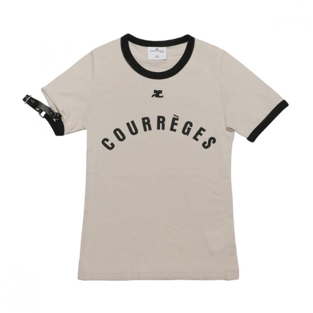 Courage 124JTS117 JS0093 B093 ロゴプリントバックルコントラストレディースショートスリーブ T シャツ