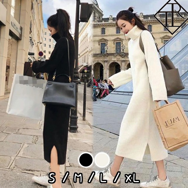 【即納】ワンピース レディース ニットワンピース 秋冬 ロングワンピース 長袖 秋 ニット ワンピース 大きいサイズ ハイネック タートルネック 大人可愛い 可愛い おしゃれ カジュアル 普段使い