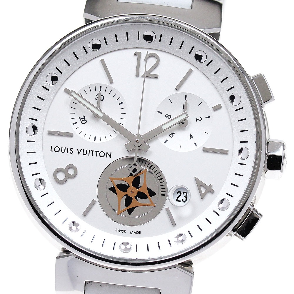 ルイ・ヴィトン LOUIS VUITTON Q8G00 タンブール ムーンスター デイト クロノグラフ クォーツ メンズ _837649【中古】