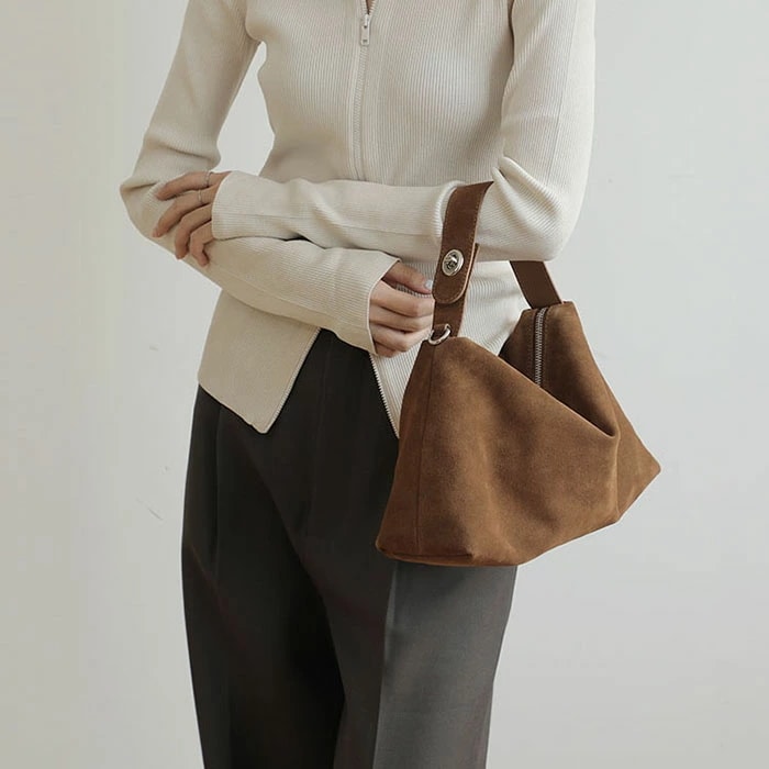 ハンドバッグ 本革 レディース スエードバッグ ショルダーバッグ 2wayバッグ ファスナー スウェード カバン 手提げ 斜め掛け 仕事バッグ 通勤 フォーマル 秋冬 か