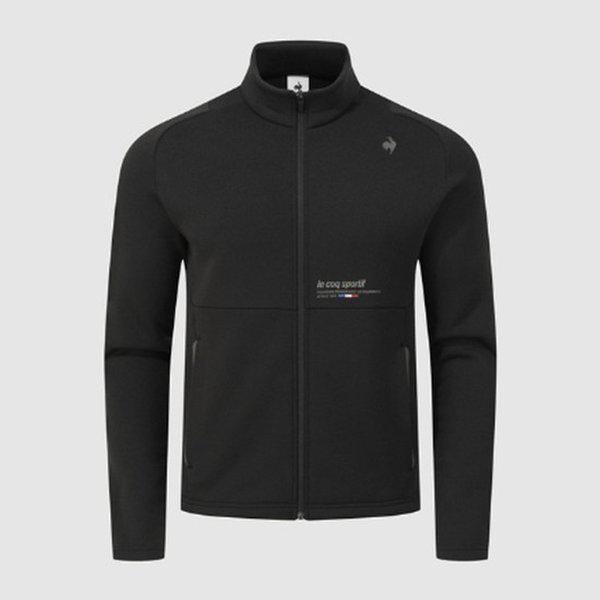 ユニ レギュラーフィット パワーストレッチ 裏起毛ボンディング トラックトップ ブラック QQ423EFTO2-BLK