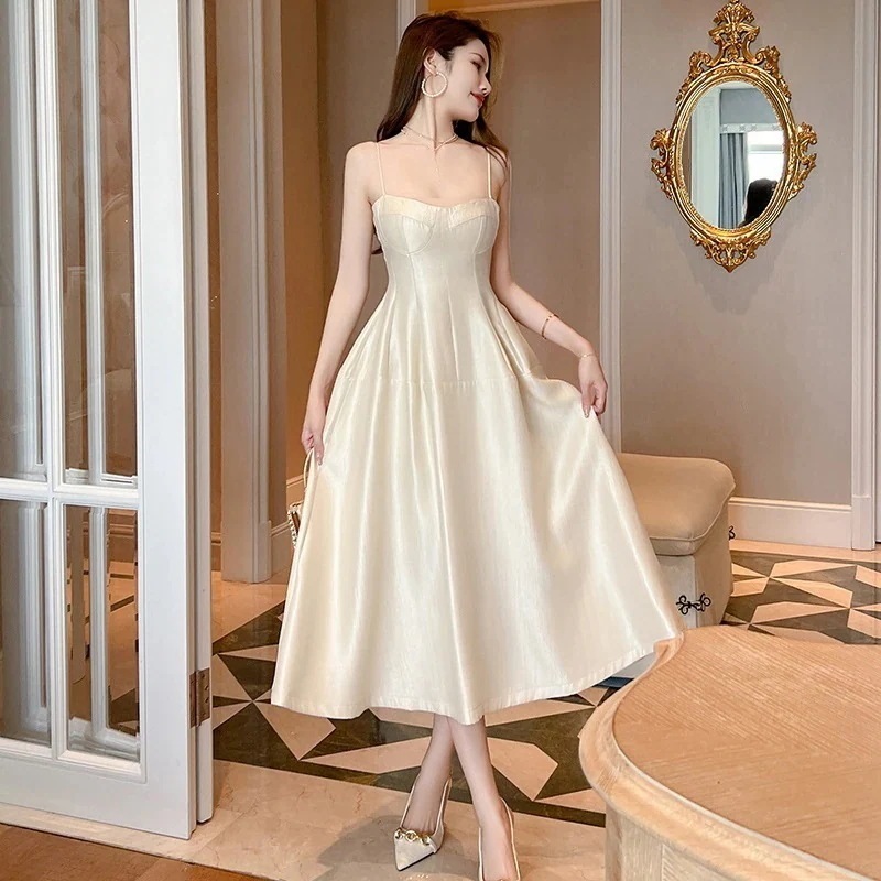 JY.上品 夏 キャミワンピース 大きい裾 ドレス パーティー キャバ 着痩せ 大人 お呼ばれ 同窓会 披露宴 卒業式 結婚式 ウェディング 二次会 成人式