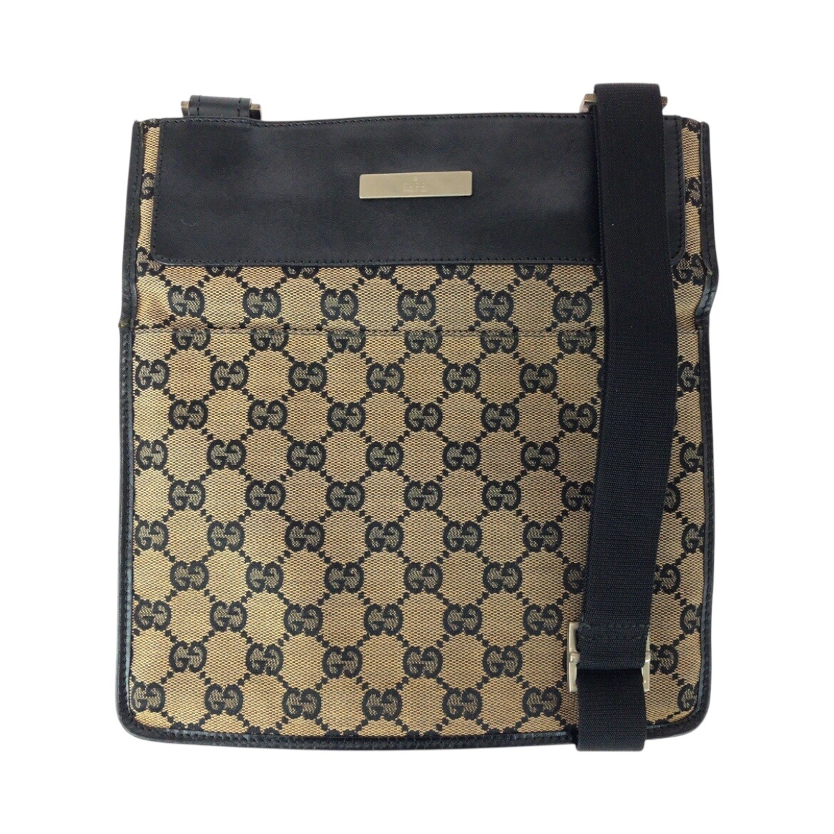ベージュ グレー シルバー金具 GGキャンバス/レザー 019 0348 ショルダーバッグ ポシェット レディース 505422