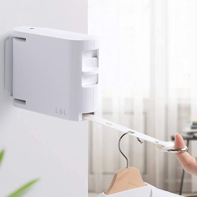 他サイト： HIUGO 金属 室内物干しワイヤー L&L 乾燥ラック 20キロ耐荷重 洗濯物干し 伸縮式物干しロープ 最長4.2Ｍ 干し物量29件 1-5人適用 (402長方形)の商品画像