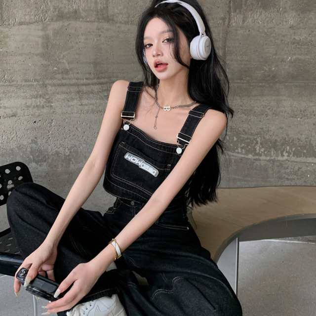 セットアップ レディース プルオーバー デニム Gパン ズボン デニムパンツ ワイドパンツ ストレートパンツ クロップド クロップド丈