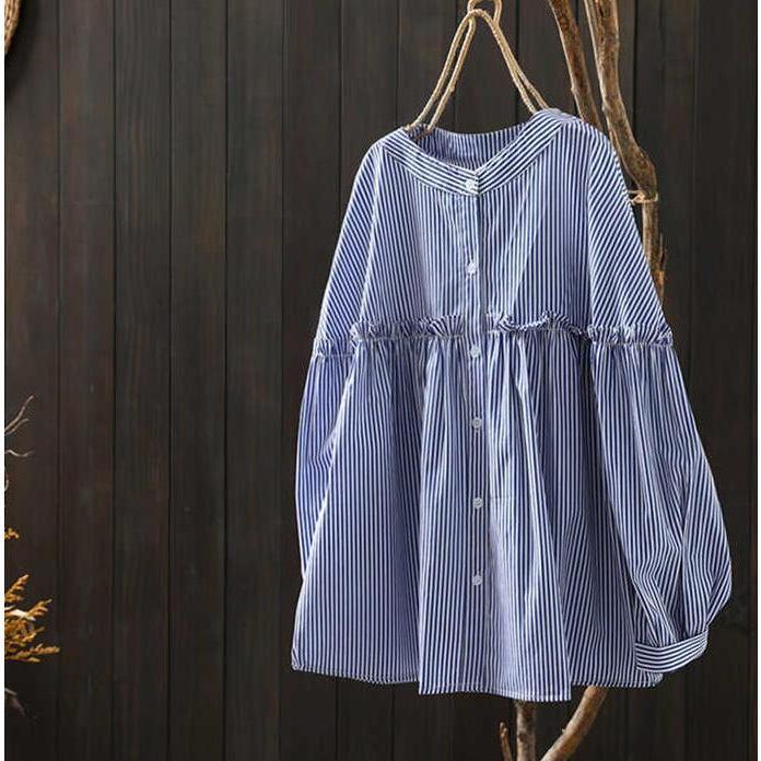 シャツ レディース ブラウス シャツブラウス 春 夏 秋 ストライプ柄 長袖 体型カバー カジュアル 大きいサイズ 羽織り 20代 30代 40代 可愛い 着痩せ