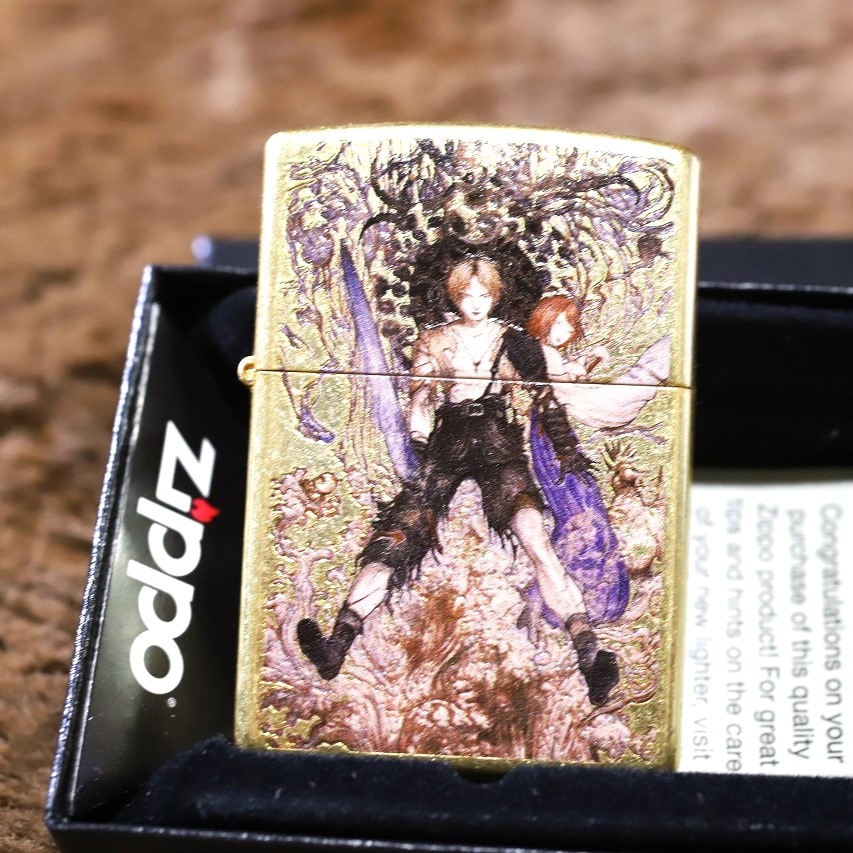 【FF10】天野喜孝 ファイナルファンタジー 10　FF10グッズ ユウナ ティーダ ゴールド フルカラー加工 人気 金 プレゼント オイルライター デザイナー
