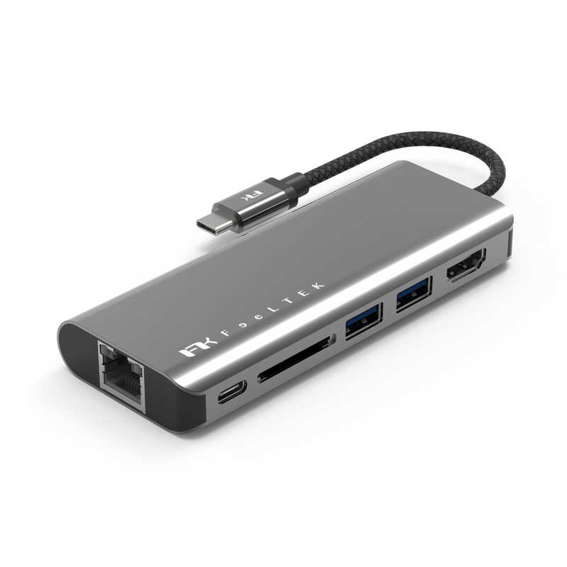 FEELTEK　USB-C オスメス HDMI /SDカードスロット/LAN/USB-Ax2＋USB-Cメス給電 /USB Power Delivery対応　HCM006AP2F