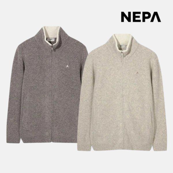 男性カジュアルブークレジップアップセーターインナー秋の冬カーディガン7L75905