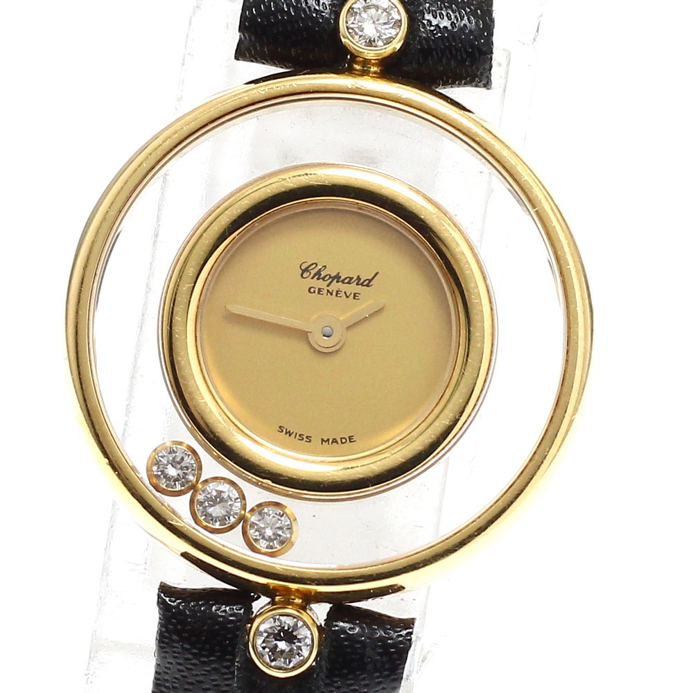 ショパール Chopard 20/4802 ハッピーダイヤモンド K18YG 3Pダイヤ クォーツ レディース _698886【中古】