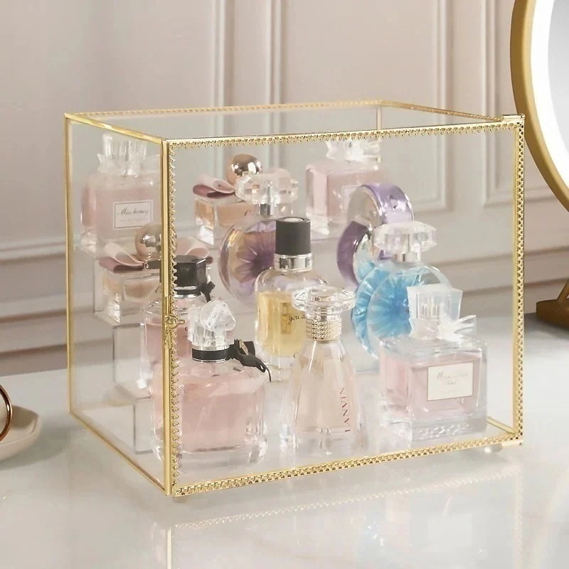 香水収納ケース化粧品収納ケース透明展示棚デスクデスク化粧台スキンケア用品整理ボックス