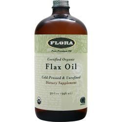 FLORA社　サーティファイド オーガニック フラックスオイル - コールドプレス&未精製 32fl.oz