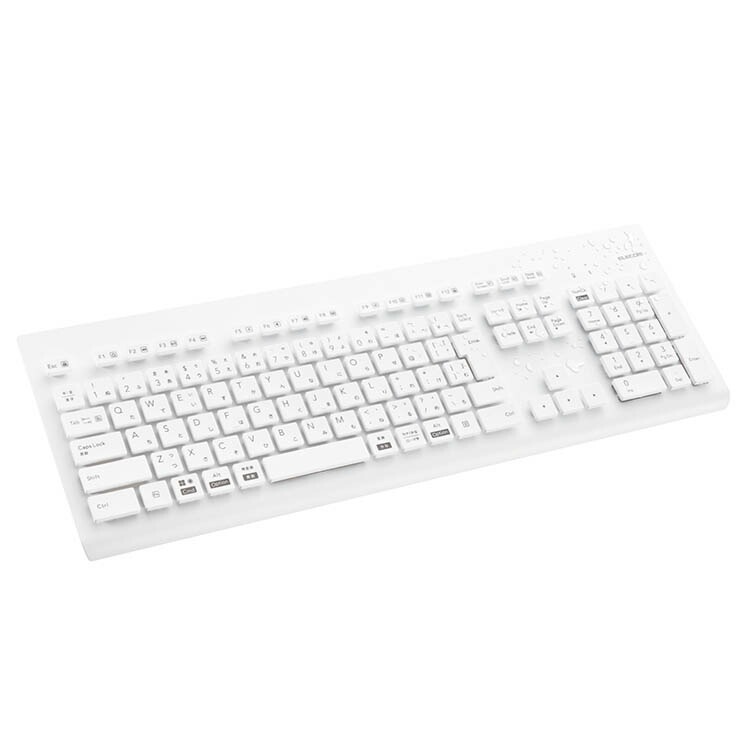 キーボード 無線 ワイヤレス Bluetooth 洗える IPX5 メンブレン テンキー付き マルチペアリング 3台 高耐久設計 抗菌 ホワイト 6,863円