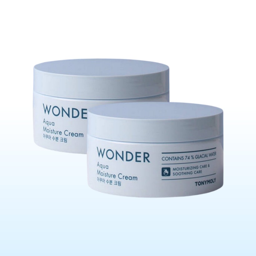 [1+1 フェイスクリーム 大容量 韓国人気] ワンダーアクア 水分クリーム300ml x2本 / ジェルタイプ デイリー肌鎮静 保湿クリーム おすすめ アラスカ 氷河水配合 韓国コスメ 正規品