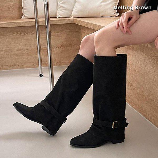 女性スエードフォールディングブーツ K89