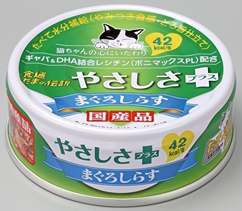 （まとめ買い）食通たまの伝説 やさしさプラス まぐろしらす 70g 猫用缶詰 キャットフード [x24]
