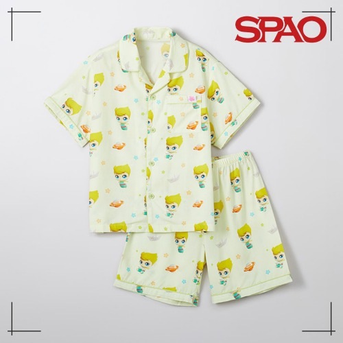 SPAO公式 KIDS キャッチティニピン 半袖パジャマ LIGHT GREEN 韓国人気 スパオ キャラクター