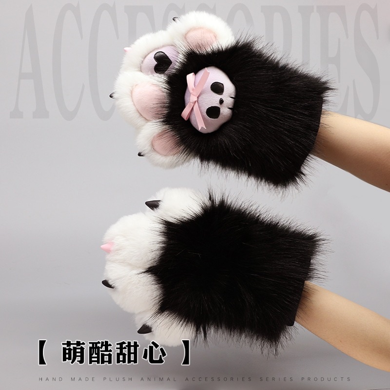 ぬいぐるみfurry獣装爪fursuit甘クールcos漫展道具犬科獣爪手袋パーツ