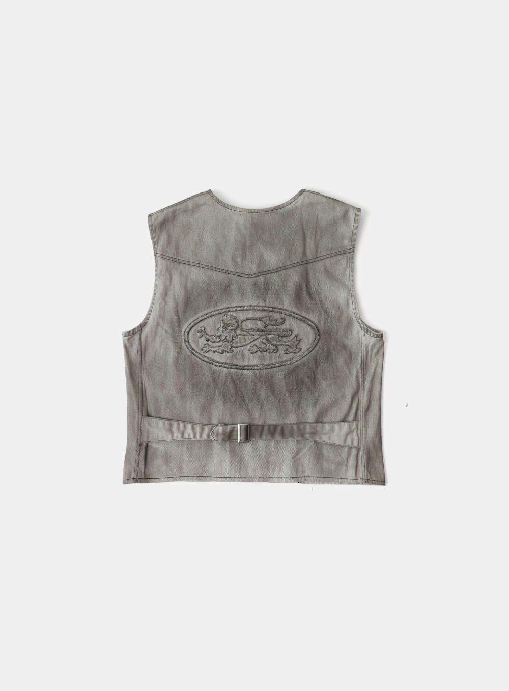 【BADBLOOD】 LION PATCH VEST : MUD WHITE