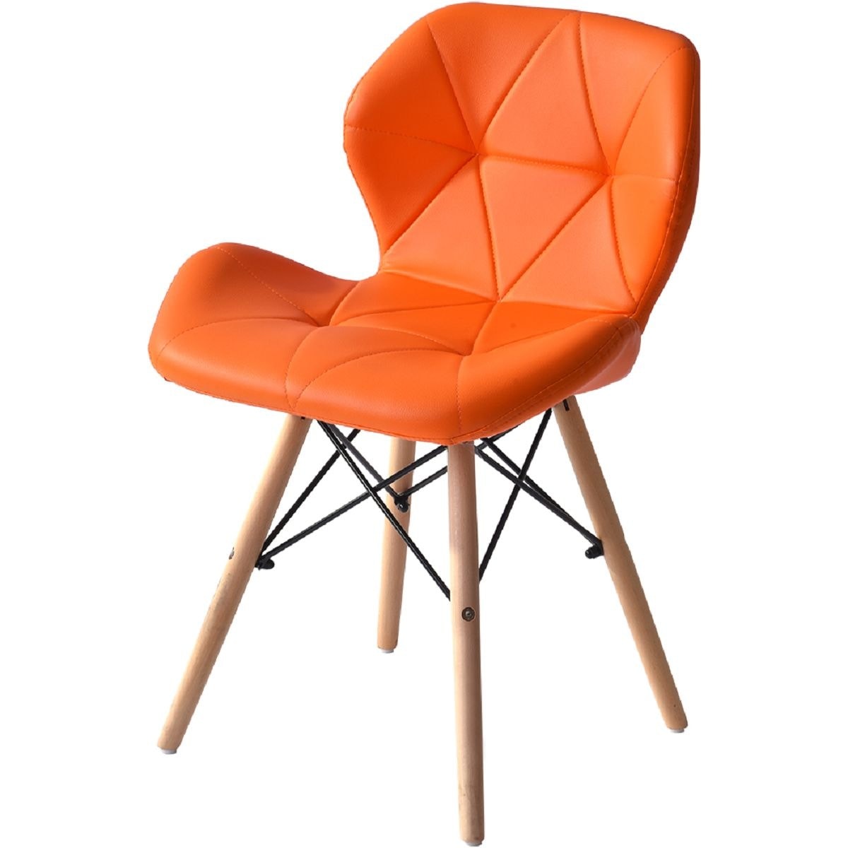 ダイニングチェア 椅子 PUレザー座面 コンパクト 木脚 レーダーチェア イームズチェア 蝶々チェア