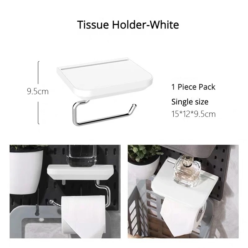 日曜大工のペグボードキット,壁パネル,壁オーガナイザー,取り付けディスプレイ,ツール収納パネル,キッチン,バスルーム用 Tissue Holder