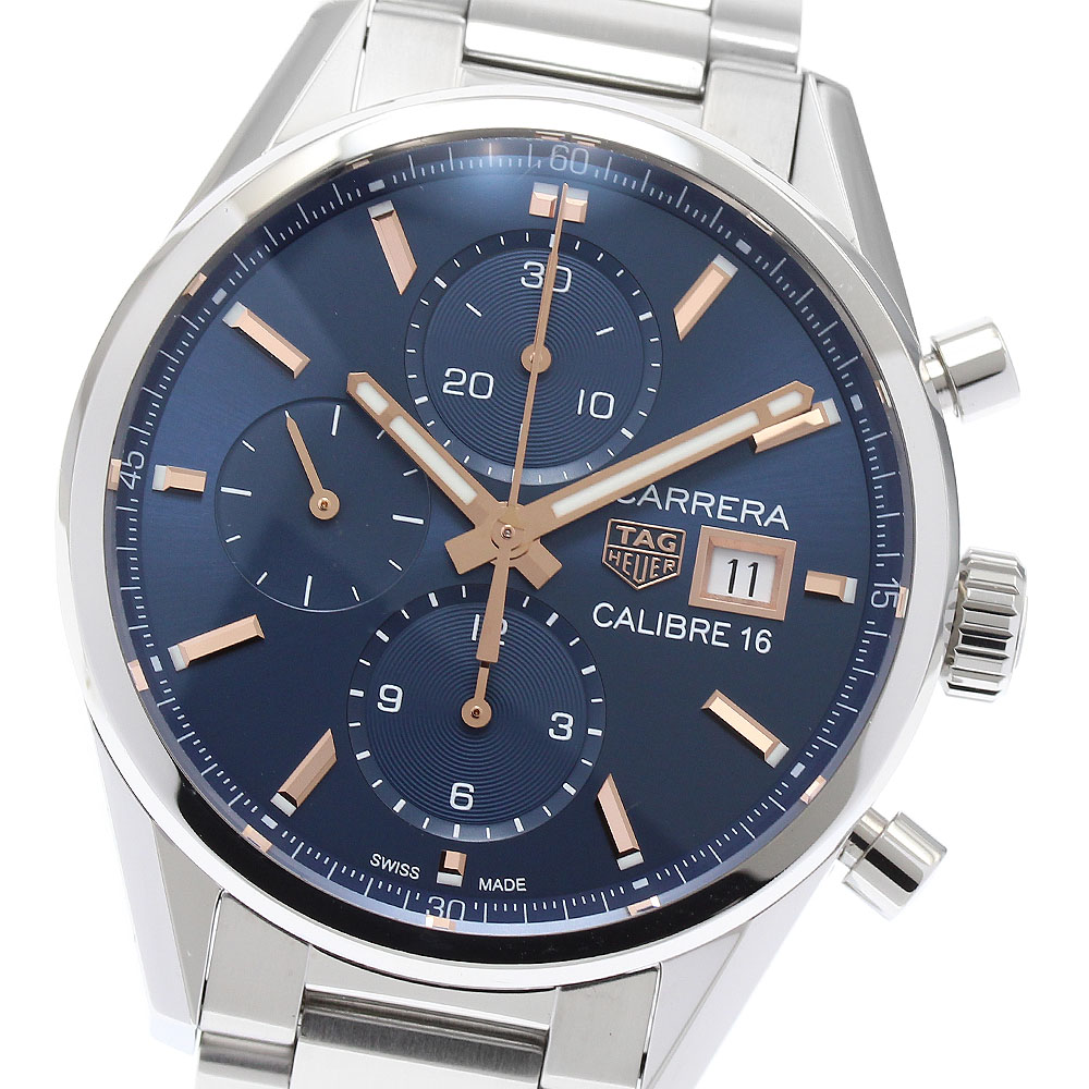 タグホイヤー TAG HEUER CBK2115 カレラ キャリバー16 クロノグラフ 自動巻き メンズ 箱付き_879160【中古】