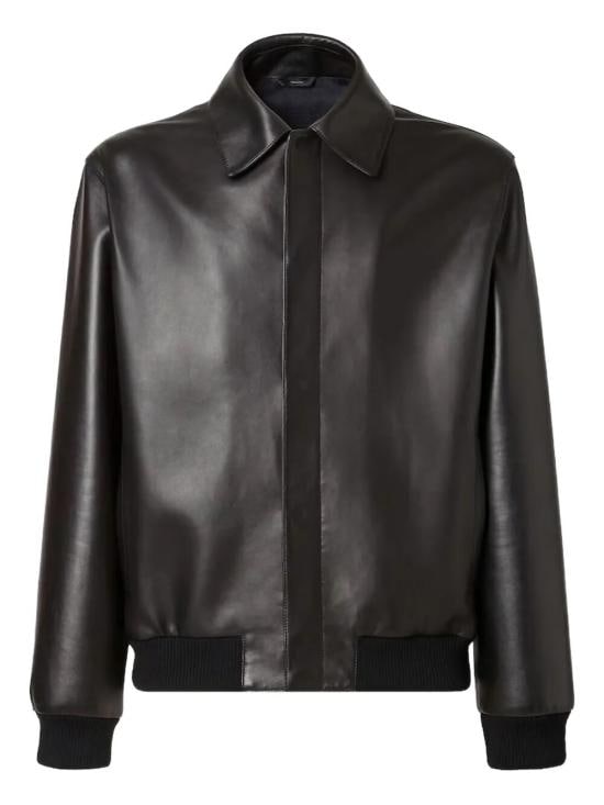 FENDI Men Leather Jackets FPJ139 ATJZ F0GME BLACK