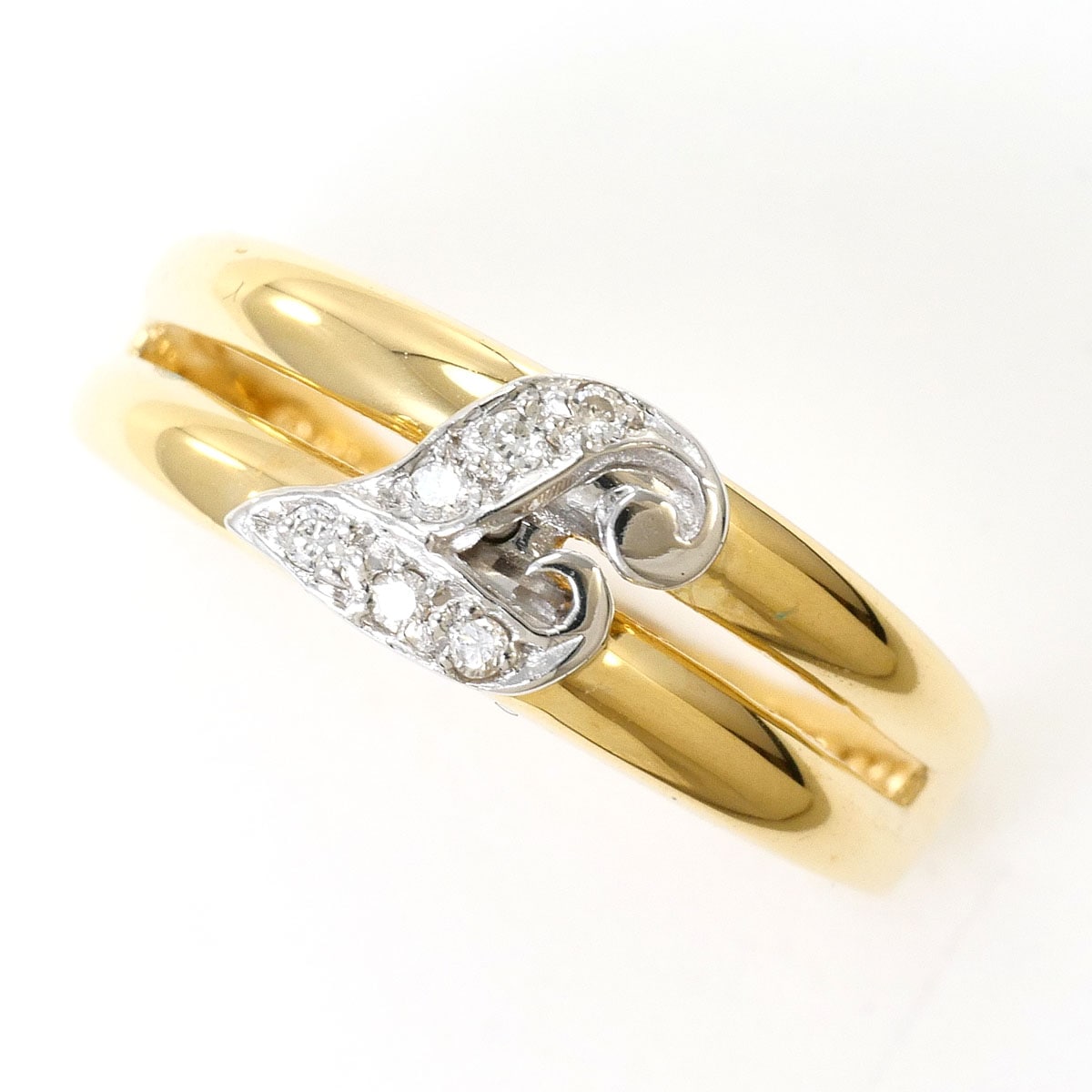 K18 18金 YG イエローゴールド リング・指輪 10号 ダイヤモンド 0.06ct 総重量約2.7g 中古