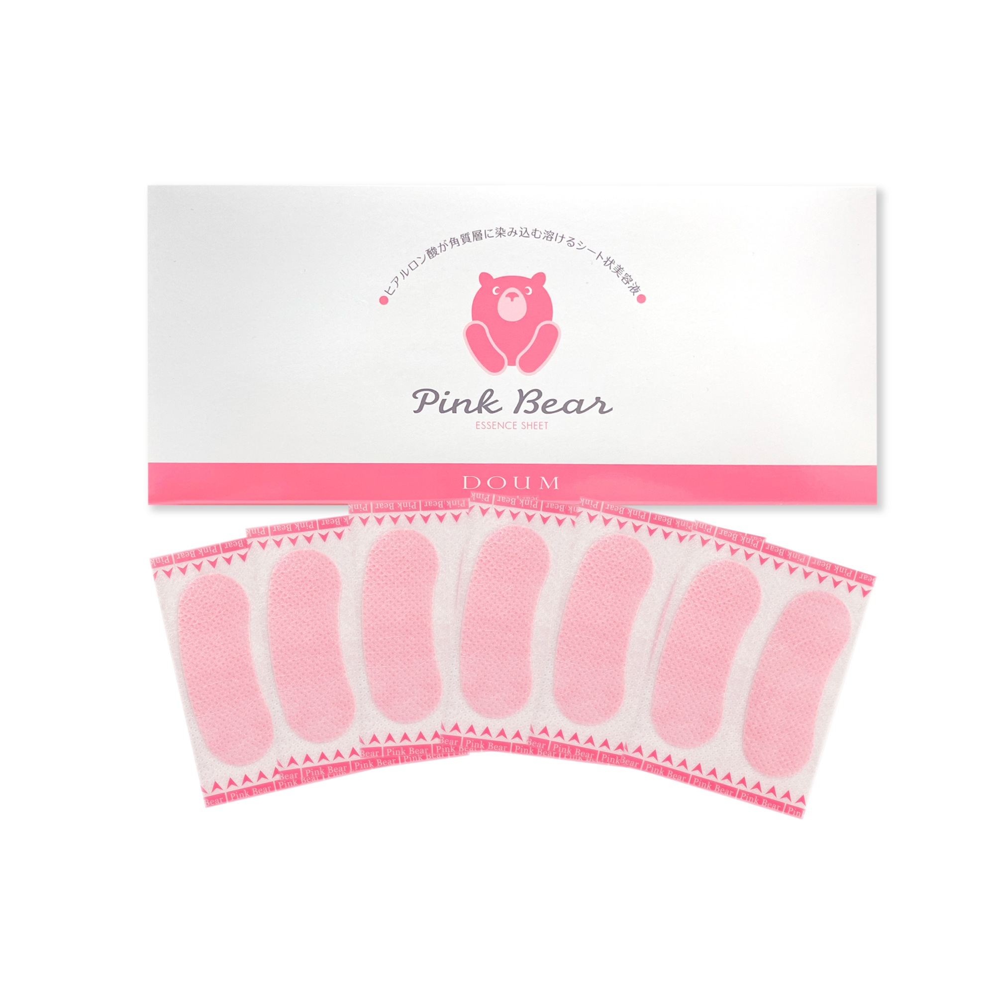 貼って1秒 瞬間美容で乾燥ケア　新素材ナノファイバーヒアルロン酸シート Pink Bear