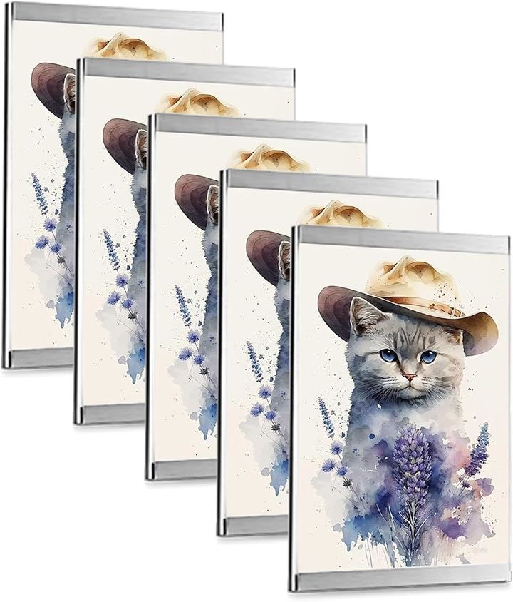 賞状額縁 5個セット A4の賞状用 壁掛け マグネット内蔵 180開閉 アクリルフレーム ディスプレイフレーム 表彰状 入替アートパネル 褒章 樹脂製フレーム 学校(縦, A4)