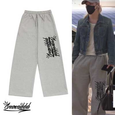 [純正の品][Stray Kids Felix PICK] [男女共用]ストレイキッズ ヨンボク様 CRSDLロゴ ワイドバンディングクリームソーダ ロゴ ワイドパンツ / ストレイキッズ