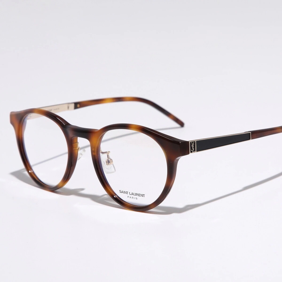 SAINT LAURENT サンローラン メガネ SL M73/J レディース メンズ ボストン型 クリングスタイプ めがね 眼鏡 カサンドラロゴ 004/HAVANA-GOLD-TRANSPAREN