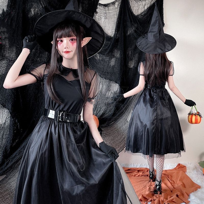 ハロウィン大人のコスチュームセクシー魔女スーツスカート紫魔女気質森パーティー吸血鬼コスチューム