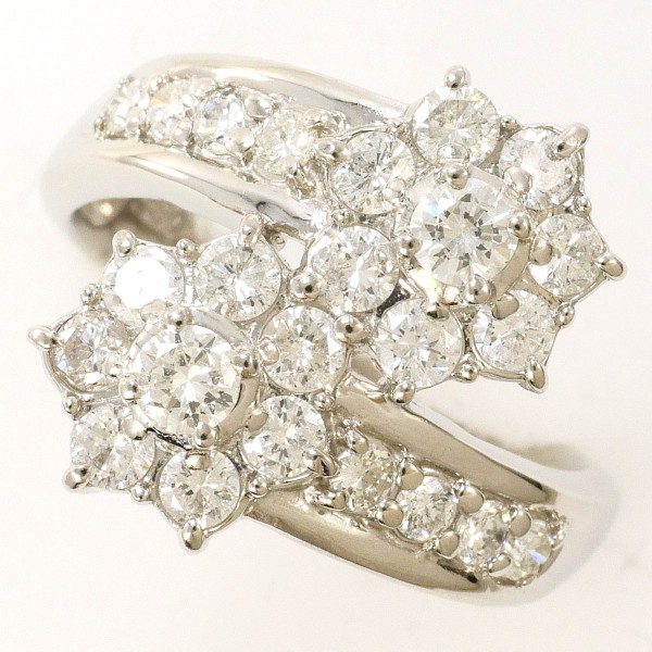 PT900 プラチナ リング 指輪 8号 ダイヤ 1.00 カード鑑別書 ジュエリー 中古