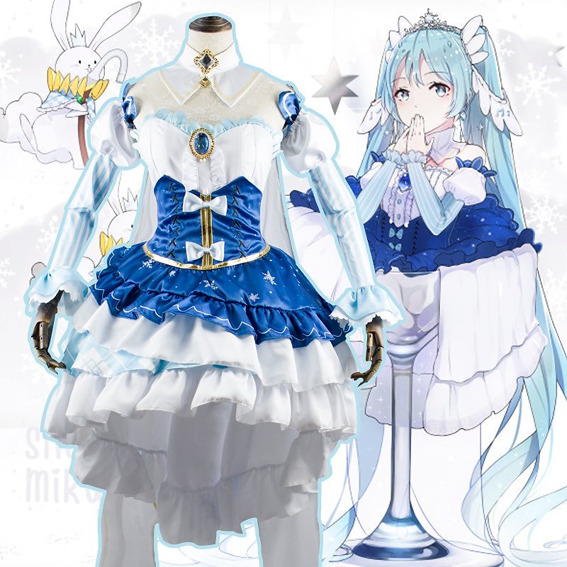 完成品 VOCALOID コスプレ衣装 初音ミク雪ミク2019 コスチューム一式