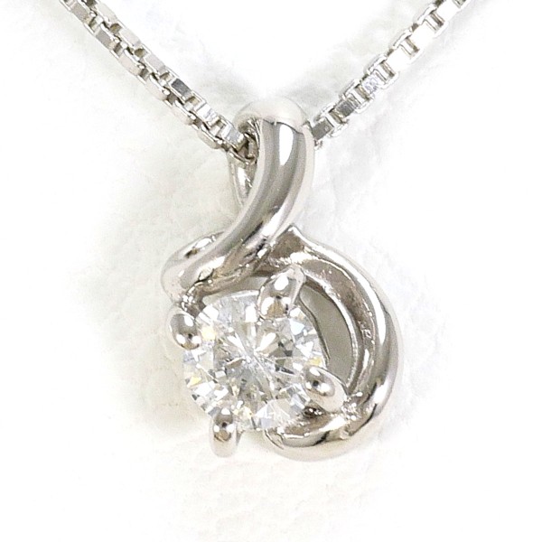 PT900 プラチナ PT850 ネックレス ダイヤ 0.1 中古