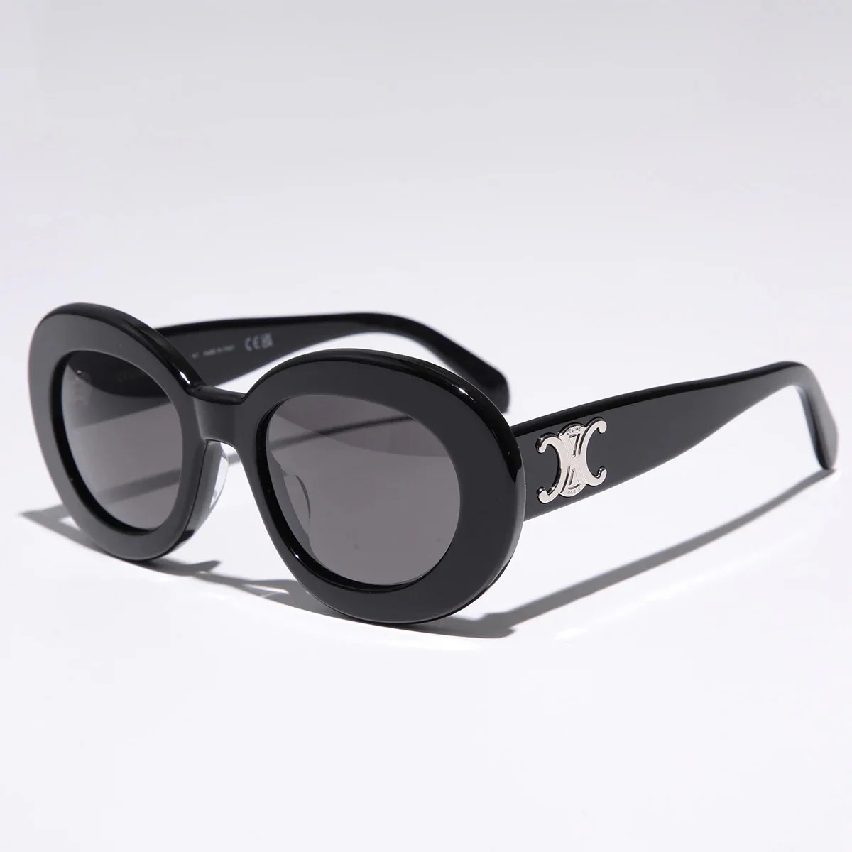 CELINE セリーヌ サングラス TRIOMPHE SKATE 01 CL40312U 01A 4S312CPLB.38NO レディース オーバル型 セルフレーム メタルロゴ アイウェア ブラック