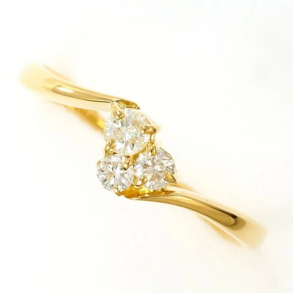 K18 18金 YG リング 11.5号 ダイヤ 0.20 約1.6g ジュエリー 中古