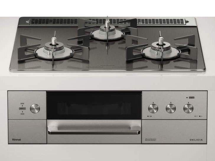 ビルトインコンロ DELICIA デリシア 3口 3V乾電池タイプ シンプルタイプ プロパンガス 60cm LPG ツイードシルバー RHS31W30E15RCASTW-LPG