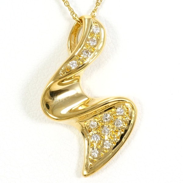 K18 18金 YG イエローゴールド ネックレス ダイヤ 0.08 約46cm ジュエリー 中古