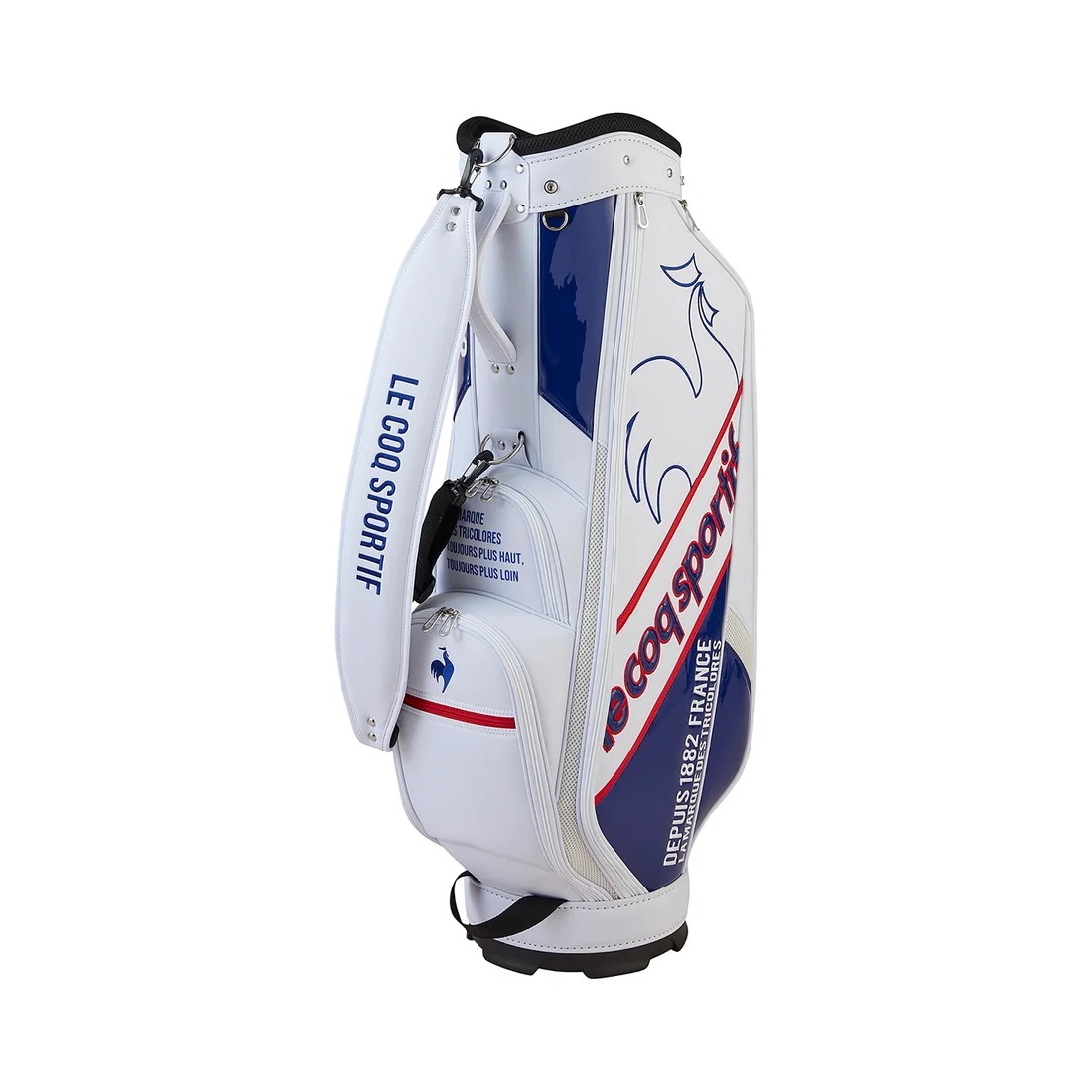 ルコック LG5SCB05M-WHNV 軽量 シューズ収納フード キャディバッグ(ホワイト×ネイビー・9型・47インチ対応) LG5SCB05MWHNV