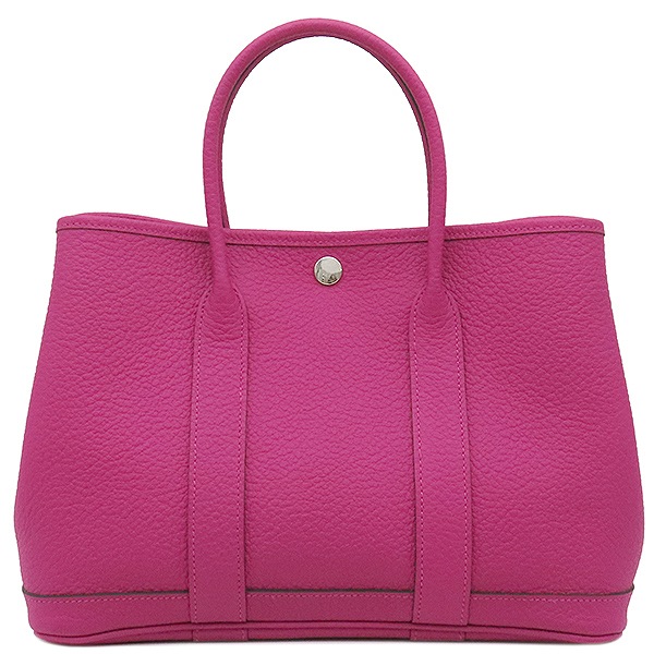 エルメス HERMES トートバッグ ガーデンパーティーTPM カントリー ローズパープル シルバー金具 紫 A刻印【中古】