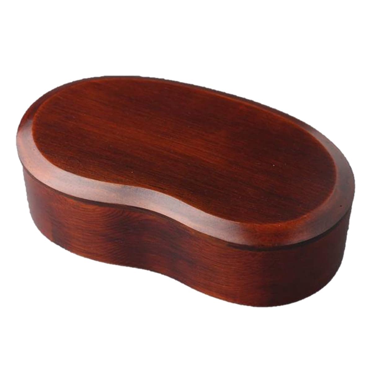 J-kitchens 弁当箱 木製 くり抜き 豆型 一段 弁当箱 漆 18cm × 10cm × 5.5cm 450ml Current model
